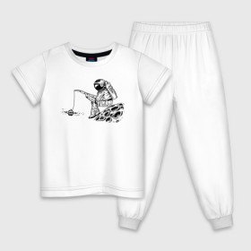 Детская пижама хлопок с принтом Космический арт в Санкт-Петербурге, 100% хлопок |  брюки и футболка прямого кроя, без карманов, на брюках мягкая резинка на поясе и по низу штанин
 | 12 апреля | mars one | nasa | space | астронавт | гагарин | день космонавтики | илон маск | космический | космонавт | космос | леоно | ловит | луна | марс ван | мкс | наса | насо | нло | прикол | рыбак | рыбачит