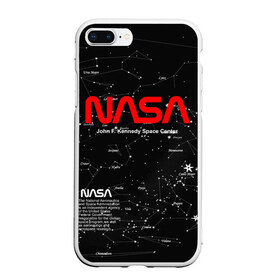 Чехол для iPhone 7Plus/8 Plus матовый с принтом NASA в Санкт-Петербурге, Силикон | Область печати: задняя сторона чехла, без боковых панелей | nasa | астронавт | вселенная | звёздная карта | звёзды | космический | космонавт | космонавтика | космос | наса | ракета | шатл