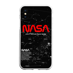 Чехол для iPhone XS Max матовый с принтом NASA в Санкт-Петербурге, Силикон | Область печати: задняя сторона чехла, без боковых панелей | Тематика изображения на принте: nasa | астронавт | вселенная | звёздная карта | звёзды | космический | космонавт | космонавтика | космос | наса | ракета | шатл