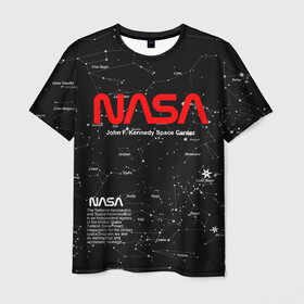 Мужская футболка 3D с принтом NASA в Санкт-Петербурге, 100% полиэфир | прямой крой, круглый вырез горловины, длина до линии бедер | Тематика изображения на принте: nasa | астронавт | вселенная | звёздная карта | звёзды | космический | космонавт | космонавтика | космос | наса | ракета | шатл