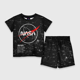Детский костюм с шортами 3D с принтом NASA в Санкт-Петербурге,  |  | nasa | астронавт | вселенная | звёздная карта | звёзды | космический | космонавт | космонавтика | космос | наса | ракета | шатл