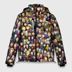 Мужская зимняя куртка 3D с принтом Персонажи South Park в Санкт-Петербурге, верх — 100% полиэстер; подкладка — 100% полиэстер; утеплитель — 100% полиэстер | длина ниже бедра, свободный силуэт Оверсайз. Есть воротник-стойка, отстегивающийся капюшон и ветрозащитная планка. 

Боковые карманы с листочкой на кнопках и внутренний карман на молнии. | Тематика изображения на принте: park | sout | мультик | парк | патрен | персонаж | саус | сериал | толпа | южный