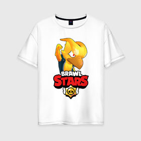 Женская футболка хлопок Oversize с принтом BRAWL STARS CROW PHOENIX в Санкт-Петербурге, 100% хлопок | свободный крой, круглый ворот, спущенный рукав, длина до линии бедер
 | 8 bit | 8 бит | bibi | brawl stars | crow | el brown | leon | leon shark | max | mr.p | phoenix | sally leon | shark | sprout | stars | virus | werewolf | акула | биби | вирус | ворон | леон | оборотень | пингвин