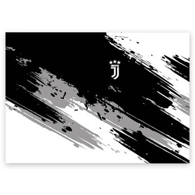 Поздравительная открытка с принтом Juventus F.C. в Санкт-Петербурге, 100% бумага | плотность бумаги 280 г/м2, матовая, на обратной стороне линовка и место для марки
 | calcio | club | cr7 | cristiano ronaldo | dybala | football | full highlights | goals | italia | juventus | napoli | roma | serie a | белый | италия | клуб | форма | черный | ювентус