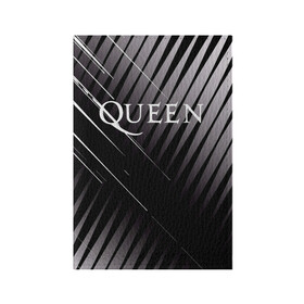 Обложка для паспорта матовая кожа с принтом Queen в Санкт-Петербурге, натуральная матовая кожа | размер 19,3 х 13,7 см; прозрачные пластиковые крепления | Тематика изображения на принте: 3d | queen | британская | группа | исполнитель | лого | логотип | музыканты | надпись | рок | эмблема