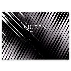Поздравительная открытка A6 с принтом Queen в Санкт-Петербурге, 100% бумага | плотность бумаги 280 г/м2, матовая, на обратной стороне линовка и место для марки
 | 3d | queen | британская | группа | исполнитель | лого | логотип | музыканты | надпись | рок | эмблема