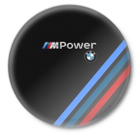 Значок с принтом BMW POWER CARBON в Санкт-Петербурге,  металл | круглая форма, металлическая застежка в виде булавки | bmw | carbon power | абстракция | авто | автомобиль | бмв | карбон | лого | логотип | машина | скорость