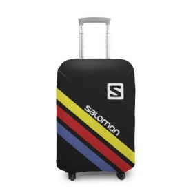 Чехол для чемодана 3D с принтом Salomon в Санкт-Петербурге, 86% полиэфир, 14% спандекс | двустороннее нанесение принта, прорези для ручек и колес | salomon | активный отдых | альпинизм | биатлон | зима | лыжи | сноуборд | спорт