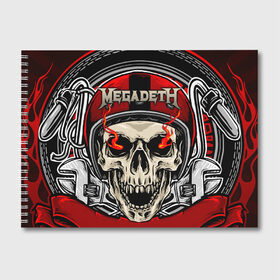 Альбом для рисования с принтом Megadeth в Санкт-Петербурге, 100% бумага
 | матовая бумага, плотность 200 мг. | countdown to extinction | бас | гитара | группа | дэйв мастейн | кико лоурейро | лос анджелес | метал | трэш | хард рок | хеви метал