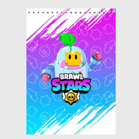 Скетчбук с принтом BRAWL STARS SPROUT в Санкт-Петербурге, 100% бумага
 | 48 листов, плотность листов — 100 г/м2, плотность картонной обложки — 250 г/м2. Листы скреплены сверху удобной пружинной спиралью | 8 bit | 8 бит | bibi | brawl stars | crow | el brown | leon | leon shark | max | mr.p | phoenix | sally leon | shark | sprout | stars | virus | werewolf | акула | биби | вирус | ворон | леон | оборотень | пингвин