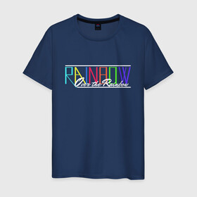 Мужская футболка хлопок с принтом Rainbow в Санкт-Петербурге, 100% хлопок | прямой крой, круглый вырез горловины, длина до линии бедер, слегка спущенное плечо. | k pop | rainbow | к поп | к поп кпоп | райнбоу | рейнбоу