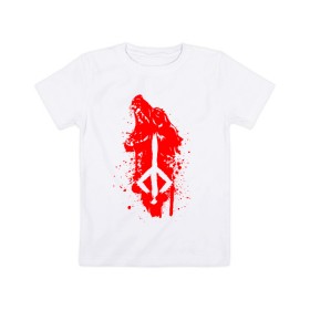Детская футболка хлопок с принтом BLOODBORNE в Санкт-Петербурге, 100% хлопок | круглый вырез горловины, полуприлегающий силуэт, длина до линии бедер | bloodborne | hunter | знак охотника | охотник | рожденный кровью