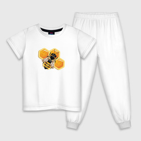 Детская пижама хлопок с принтом Пчела на соте в Санкт-Петербурге, 100% хлопок |  брюки и футболка прямого кроя, без карманов, на брюках мягкая резинка на поясе и по низу штанин
 | животные | жужу | мед | насекомое | насекомые | пчела | пчеловод | пчелы | сота | соты