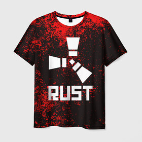 Мужская футболка 3D с принтом RUST в Санкт-Петербурге, 100% полиэфир | прямой крой, круглый вырез горловины, длина до линии бедер | dayz | facepunch | rust | state of decay | survival | the forest | this war of mine | выживалка rust | раст