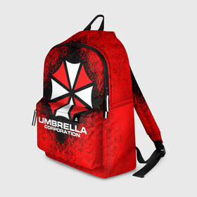 Рюкзак 3D с принтом Umbrella Corporation в Санкт-Петербурге, 100% полиэстер | лямки с регулируемой длиной, сверху петелька, чтобы рюкзак можно было повесить на вешалку. Основное отделение закрывается на молнию, как и внешний карман. Внутри два дополнительных кармана, один из которых закрывается на молнию. По бокам два дополнительных кармашка | game | resident evil 3 | umbrella corporation | амбрелла | амбрелла корпорейшн | военная и фармацевтическая корпорация | игра | игры | умбрелла