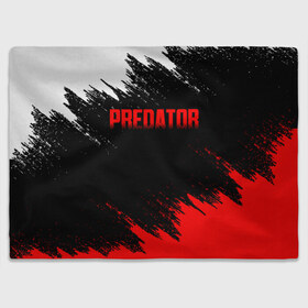 Плед 3D с принтом PREDATOR в Санкт-Петербурге, 100% полиэстер | закругленные углы, все края обработаны. Ткань не мнется и не растягивается | Тематика изображения на принте: aliens | avp | black | cinema | predator | кино | фильм хищник | фильмы | хищник | чёрный | чужой