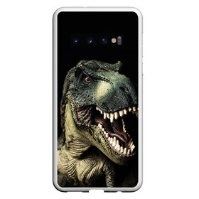Чехол для Samsung Galaxy S10 с принтом Динозавр T-Rex в Санкт-Петербурге, Силикон | Область печати: задняя сторона чехла, без боковых панелей | dino | dinosauria | t rex | ti rex | дино | динозавр | парк юрского | т рекс | ти рекс | чудовище | юрский период | ящер | ящерица