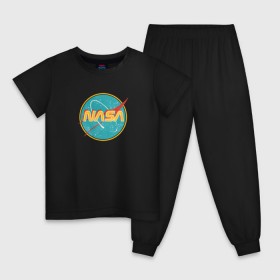 Детская пижама хлопок с принтом NASA винтажный логотип в Санкт-Петербурге, 100% хлопок |  брюки и футболка прямого кроя, без карманов, на брюках мягкая резинка на поясе и по низу штанин
 | 50 е | 50s | nasa | retro | us | usa | vintage | в старом стиле | винтаж | винтажный | затертый | логотип | модная | модный | наса | потертый | ретро | старый | старый логотип | сша