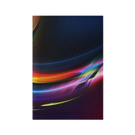 Обложка для паспорта матовая кожа с принтом NEON STRIPES в Санкт-Петербурге, натуральная матовая кожа | размер 19,3 х 13,7 см; прозрачные пластиковые крепления | abstraction | geometry | hexagon | neon | paints | stripes | texture | triangle | waves | абстракция | брызги | геометрия | краски | неон | неоновый | соты | текстура