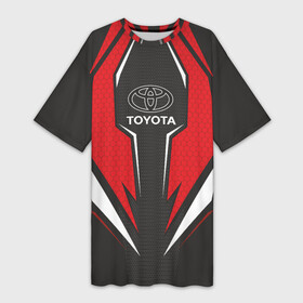 Платье-футболка 3D с принтом Toyota Driver team Red в Санкт-Петербурге,  |  | driver | driver team | racing | toyota | toyota team | гонки | тайота | тоёта | тойота