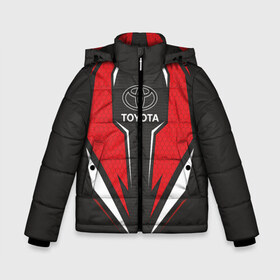 Зимняя куртка для мальчиков 3D с принтом Toyota Driver team Red в Санкт-Петербурге, ткань верха — 100% полиэстер; подклад — 100% полиэстер, утеплитель — 100% полиэстер | длина ниже бедра, удлиненная спинка, воротник стойка и отстегивающийся капюшон. Есть боковые карманы с листочкой на кнопках, утяжки по низу изделия и внутренний карман на молнии. 

Предусмотрены светоотражающий принт на спинке, радужный светоотражающий элемент на пуллере молнии и на резинке для утяжки | driver | driver team | racing | toyota | toyota team | гонки | тайота | тоёта | тойота