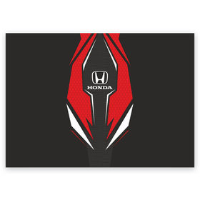 Поздравительная открытка с принтом Honda Driver team Red в Санкт-Петербурге, 100% бумага | плотность бумаги 280 г/м2, матовая, на обратной стороне линовка и место для марки
 | driver | driver team | honda | honda team | racing | гонки | машины | тачки | хонда