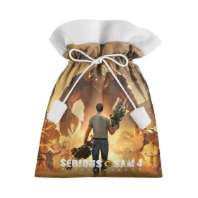 Подарочный 3D мешок с принтом Serious Sam 4 в Санкт-Петербурге, 100% полиэстер | Размер: 29*39 см | Тематика изображения на принте: croteam | devolver | digital | games | planet | sam | serious | игры | крутой | планета | сэм