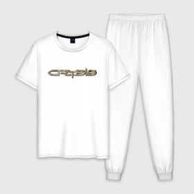 Мужская пижама хлопок с принтом Crysis в Санкт-Петербурге, 100% хлопок | брюки и футболка прямого кроя, без карманов, на брюках мягкая резинка на поясе и по низу штанин
 | 