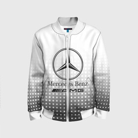 Детский бомбер 3D с принтом Mercedes-Benz в Санкт-Петербурге, 100% полиэстер | застегивается на молнию, по бокам два кармана без застежек, мягкие манжеты, по низу бомбера и на воротнике — эластичная резинка | amg | mercedes | mercedes значок | mercedes лого | mercedes марка | амг | бенц | лого автомобиля | логотип мерседес | мерин | мерс | мерседес | мерседес бенз | мерседес лого | мерседес эмблема