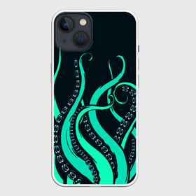 Чехол для iPhone 13 с принтом Щупальца осьминога в Санкт-Петербурге,  |  | бирюза | вода | волны | животные | зверь | лапы | монстр | море | морской | неоновый | океан | осьминог | природа | пузыри | рисунок | рыба | рыбалка | узор | щупальца | яркий