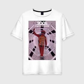 Женская футболка хлопок Oversize с принтом Astronaut in a spacesuit в Санкт-Петербурге, 100% хлопок | свободный крой, круглый ворот, спущенный рукав, длина до линии бедер
 | 