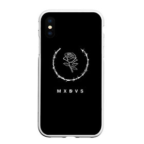 Чехол для iPhone XS Max матовый с принтом MXDVS в Санкт-Петербурге, Силикон | Область печати: задняя сторона чехла, без боковых панелей | Тематика изображения на принте: +32 | 32 | logo | mxdvs | бренд | бренд mxdvs | бренловые картинки | лого | лого mxdvs | логотип | логотип mxdvs | мхдвс | прикольные картинки | роза | шипы