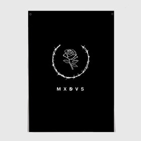 Постер с принтом MXDVS в Санкт-Петербурге, 100% бумага
 | бумага, плотность 150 мг. Матовая, но за счет высокого коэффициента гладкости имеет небольшой блеск и дает на свету блики, но в отличии от глянцевой бумаги не покрыта лаком | +32 | 32 | logo | mxdvs | бренд | бренд mxdvs | бренловые картинки | лого | лого mxdvs | логотип | логотип mxdvs | мхдвс | прикольные картинки | роза | шипы