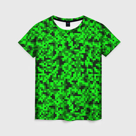 Женская футболка 3D с принтом КАМУФЛЯЖ GREEN в Санкт-Петербурге, 100% полиэфир ( синтетическое хлопкоподобное полотно) | прямой крой, круглый вырез горловины, длина до линии бедер | camouflage | армия | военная форма | военный | вооружение | вооруженные силы | защита | защитный цвет | зеленый | камуфляж | маскировка | салатовый | солдат | униформа | форма | хаки
