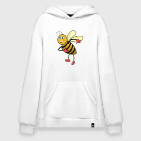 Худи SuperOversize хлопок с принтом Пчела в Санкт-Петербурге, 70% хлопок, 30% полиэстер, мягкий начес внутри | карман-кенгуру, эластичная резинка на манжетах и по нижней кромке, двухслойный капюшон
 | животные | картинки | крылья | лето | насекомое | прикольные | природа | пчела