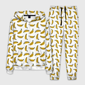 Мужской костюм 3D с принтом Бананы в Санкт-Петербурге, 100% полиэстер | Манжеты и пояс оформлены тканевой резинкой, двухслойный капюшон со шнурком для регулировки, карманы спереди | banana | vegan | абстракция банан | банан | бананы | веган | веганам | веганский | гавайский | еда | желтый | летний | лето | паттерн | правильное питание | рисунок банан | рисунок линией | фрукты