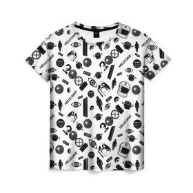 Женская футболка 3D с принтом Space Odyssey pattern в Санкт-Петербурге, 100% полиэфир ( синтетическое хлопкоподобное полотно) | прямой крой, круглый вырез горловины, длина до линии бедер | discovery one | eva pod | frank poole | hal 9000 | heywood floyd | space odyssey | stanley kubrick | vdgerir