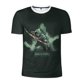 Мужская футболка 3D спортивная с принтом Emerald Archer в Санкт-Петербурге, 100% полиэстер с улучшенными характеристиками | приталенный силуэт, круглая горловина, широкие плечи, сужается к линии бедра | arrow | oliver queen | vdzabma | оливер куинн | стрела