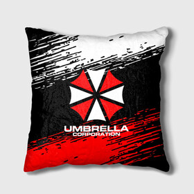 Подушка 3D с принтом Umbrella Corporation. в Санкт-Петербурге, наволочка – 100% полиэстер, наполнитель – холлофайбер (легкий наполнитель, не вызывает аллергию). | состоит из подушки и наволочки. Наволочка на молнии, легко снимается для стирки | resident evil | umbrella corporation | амбрелла | амбрелла корпорейшн | вирус | вымышленная военная и фармацевтическая корпорация | игра | умбрелла