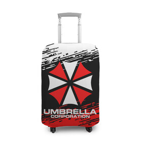 Чехол для чемодана 3D с принтом Umbrella Corporation. в Санкт-Петербурге, 86% полиэфир, 14% спандекс | двустороннее нанесение принта, прорези для ручек и колес | resident evil | umbrella corporation | амбрелла | амбрелла корпорейшн | вирус | вымышленная военная и фармацевтическая корпорация | игра | умбрелла