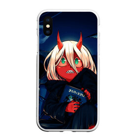 Чехол для iPhone XS Max матовый с принтом DARLING IN THE FRANXX в Санкт-Петербурге, Силикон | Область печати: задняя сторона чехла, без боковых панелей | 02 | anime | darling in the franxx | hiro | manga | zero two | аниме | любимый во франксе | манга | милый во франксе | ноль два | хиро