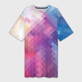 Платье-футболка 3D с принтом Пикси в Санкт-Петербурге,  |  | абстракция | большой | волны | геометрия | градиент | графен | графика | карбон | квадрат | коллаж | кубизм | линии | линия | мозаика | палитра | пиксели | пикси | поп | радуга | радужная | сетка | сеть