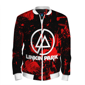 Мужской бомбер 3D с принтом Linkin Park в Санкт-Петербурге, 100% полиэстер | застегивается на молнию, по бокам два кармана без застежек, по низу бомбера и на воротнике - эластичная резинка | chester bennington | linkin park | rock | группа | линкин парк | логотип | музыка | рок | рок н ролл | честер беннингтон | эмблема