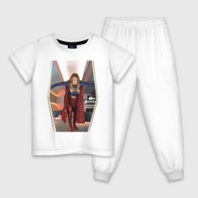 Детская пижама хлопок с принтом Supergirl в Санкт-Петербурге, 100% хлопок |  брюки и футболка прямого кроя, без карманов, на брюках мягкая резинка на поясе и по низу штанин
 | kara danvers | supergirl | vdzabma | кара дэнверс | супергерл