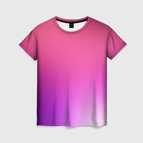 Женская футболка 3D с принтом Нежный цвет в Санкт-Петербурге, 100% полиэфир ( синтетическое хлопкоподобное полотно) | прямой крой, круглый вырез горловины, длина до линии бедер | красный | нежный цвет | плавный переход | фиолетовый
