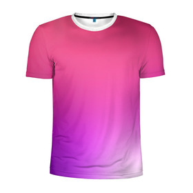 Мужская футболка 3D спортивная с принтом Нежный цвет в Санкт-Петербурге, 100% полиэстер с улучшенными характеристиками | приталенный силуэт, круглая горловина, широкие плечи, сужается к линии бедра | Тематика изображения на принте: красный | нежный цвет | плавный переход | фиолетовый