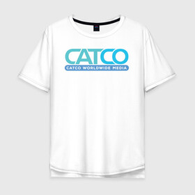 Мужская футболка хлопок Oversize с принтом CatCo в Санкт-Петербурге, 100% хлопок | свободный крой, круглый ворот, “спинка” длиннее передней части | Тематика изображения на принте: catco | supergirl | vdzabma | кэтко | супергерл