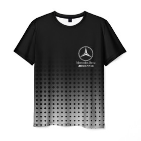 Мужская футболка 3D с принтом Mercedes-Benz в Санкт-Петербурге, 100% полиэфир | прямой крой, круглый вырез горловины, длина до линии бедер | amg | mercedes | mercedes значок | mercedes лого | mercedes марка | амг | бенц | лого автомобиля | логотип мерседес | мерин | мерс | мерседес | мерседес бенз | мерседес лого | мерседес эмблема