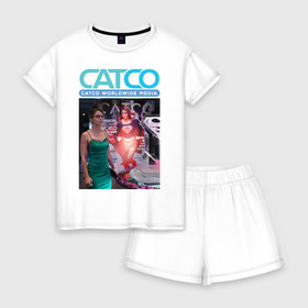 Женская пижама с шортиками хлопок с принтом Supergirl - CatCo в Санкт-Петербурге, 100% хлопок | футболка прямого кроя, шорты свободные с широкой мягкой резинкой | kara danvers | supergirl | vdzabma | кара дэнверс | супергерл