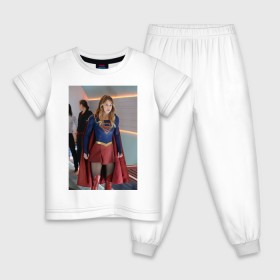 Детская пижама хлопок с принтом Supergirl в Санкт-Петербурге, 100% хлопок |  брюки и футболка прямого кроя, без карманов, на брюках мягкая резинка на поясе и по низу штанин
 | kara danvers | supergirl | vdzabma | кара дэнверс | супергерл